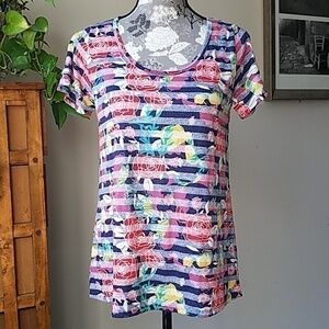 Lularoe flowers & stripes Classic T Sz. Xs